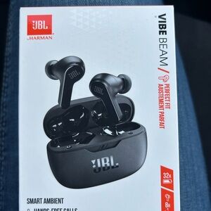 JBL Vibe Beam Black Earbuds with Charging Case